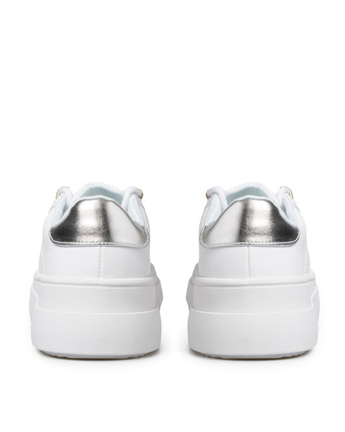 Tenis Blanco Brillos Talón Plata 9131